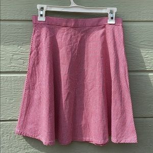 American Apparel Red Gingham A-Line Skirt